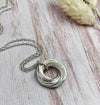 9 Petite Rings Sterling Silver Necklace