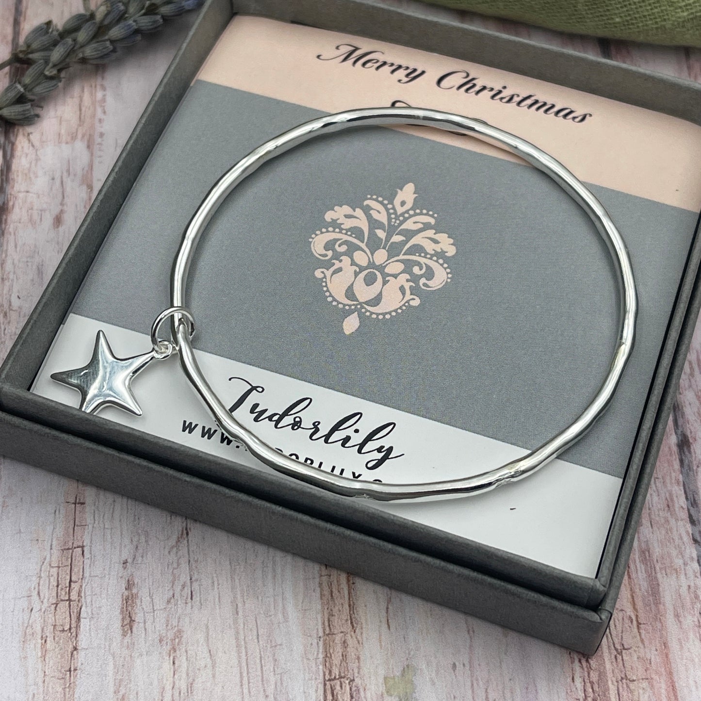 Sterling Star Bangle - Ready Now