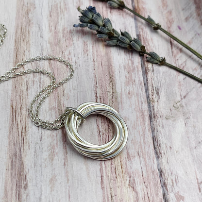 8 Ring Sterling Silver Necklace - Ready Now