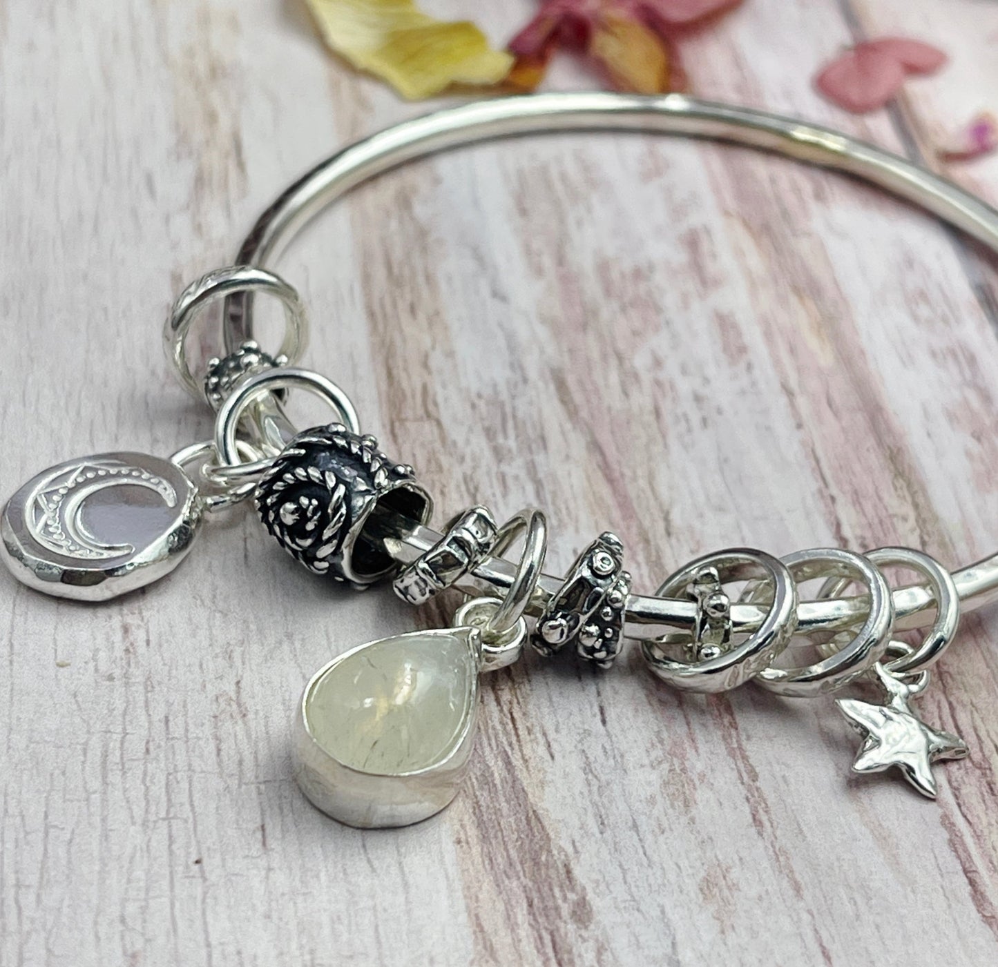 Moonstone Charm Bangle