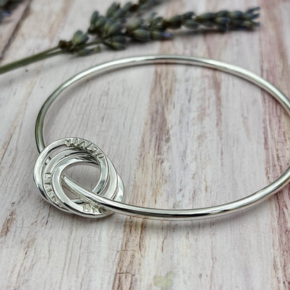 Bangle with Personalised Name Rings