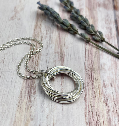 7 Ring Sterling Silver Necklace - Ready Now