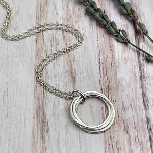 3 Ring Sterling Silver Necklace