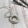 9 Ring Sterling Silver Necklace