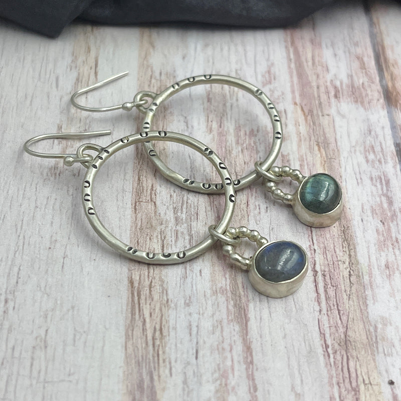 Labradorite Hoop Earrings