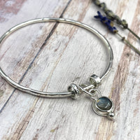 Labradorite Charm Bangle