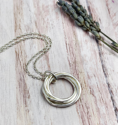 6 Ring Sterling Silver Necklace - Ready Now