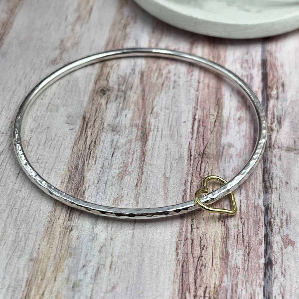 Gold Heart Bangle
