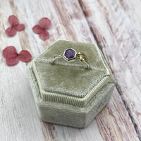 Pink Star Sapphire Silver & 9ct Gold Ring