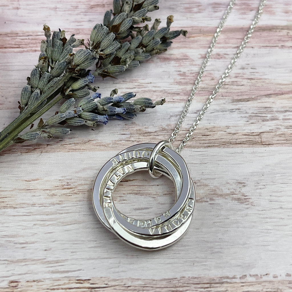 Personalised Names Necklace (3 Ring)