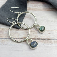 Labradorite Hoop Earrings