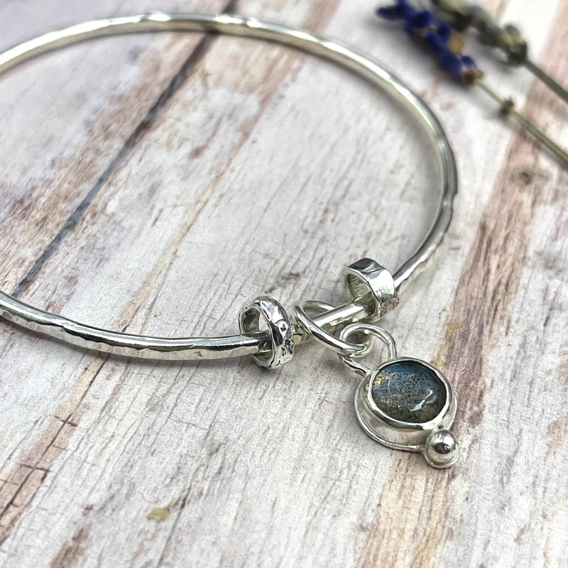 Labradorite Charm Bangle