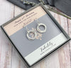 Petite Sterling Silver Entwined Rings Earrings - 4 Rings