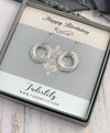 Petite Sterling Silver Entwined Rings Earrings - 7 Rings