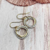 Entwined Ring Mixed Metal Earrings - 7 Rings