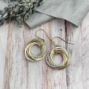 Birthstone Mixed Metals Entwined Rings Necklaces - 6 Rings