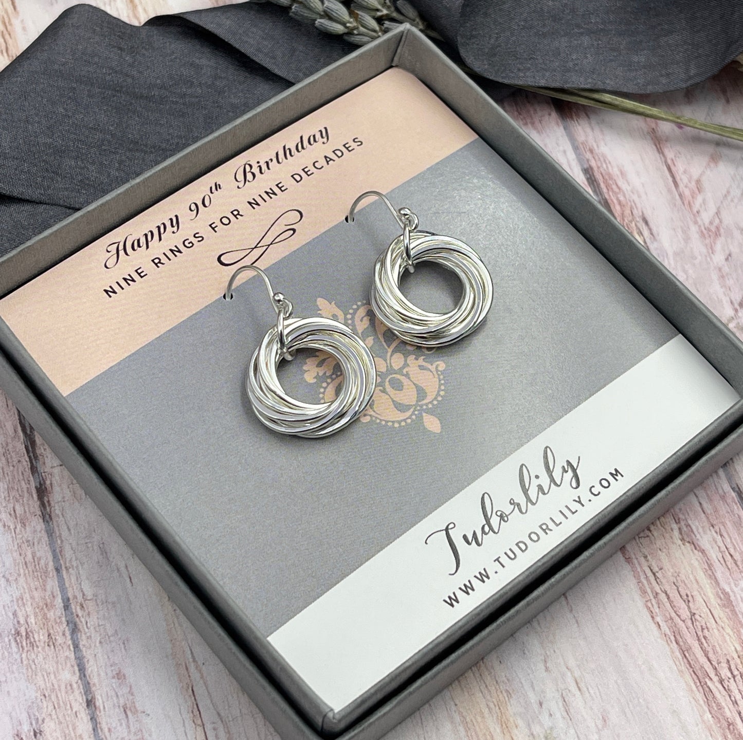 9 Rings Petite Sterling Silver Entwined Rings Earrings