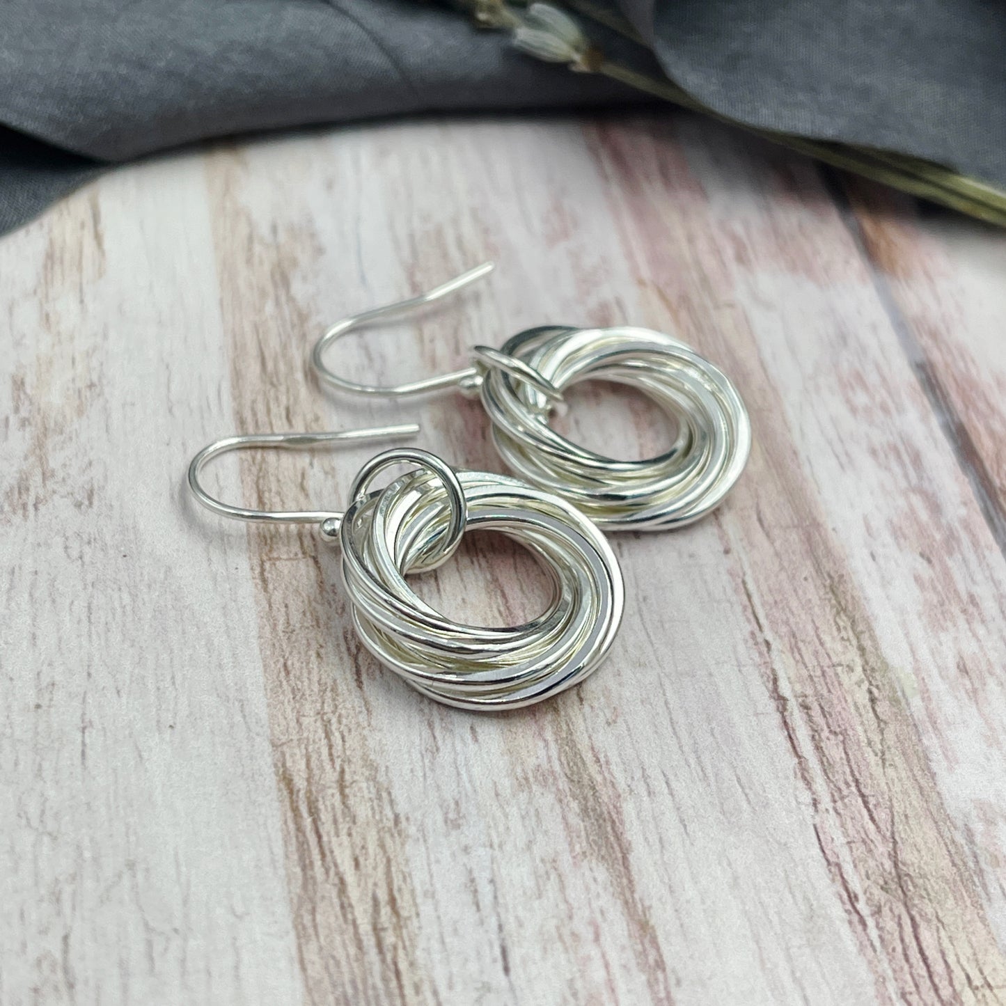 9 Rings Petite Sterling Silver Entwined Rings Earrings